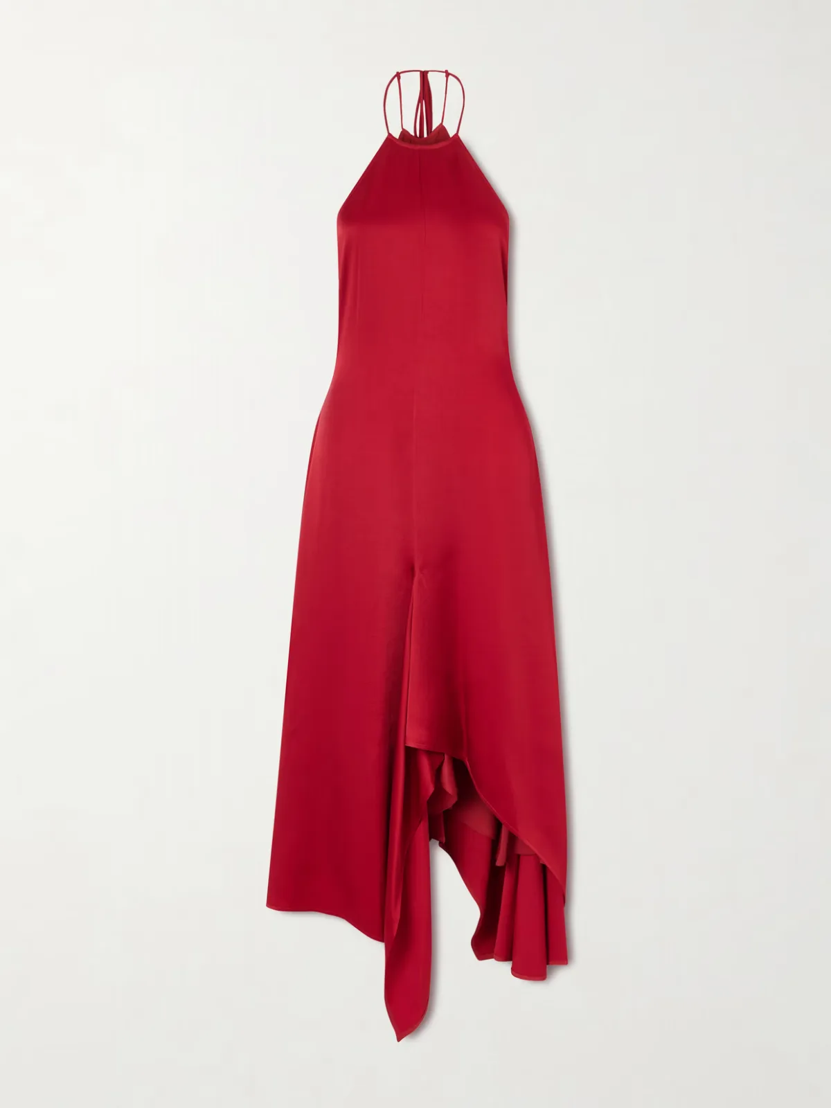 Satin Halterneck Midi Dress
