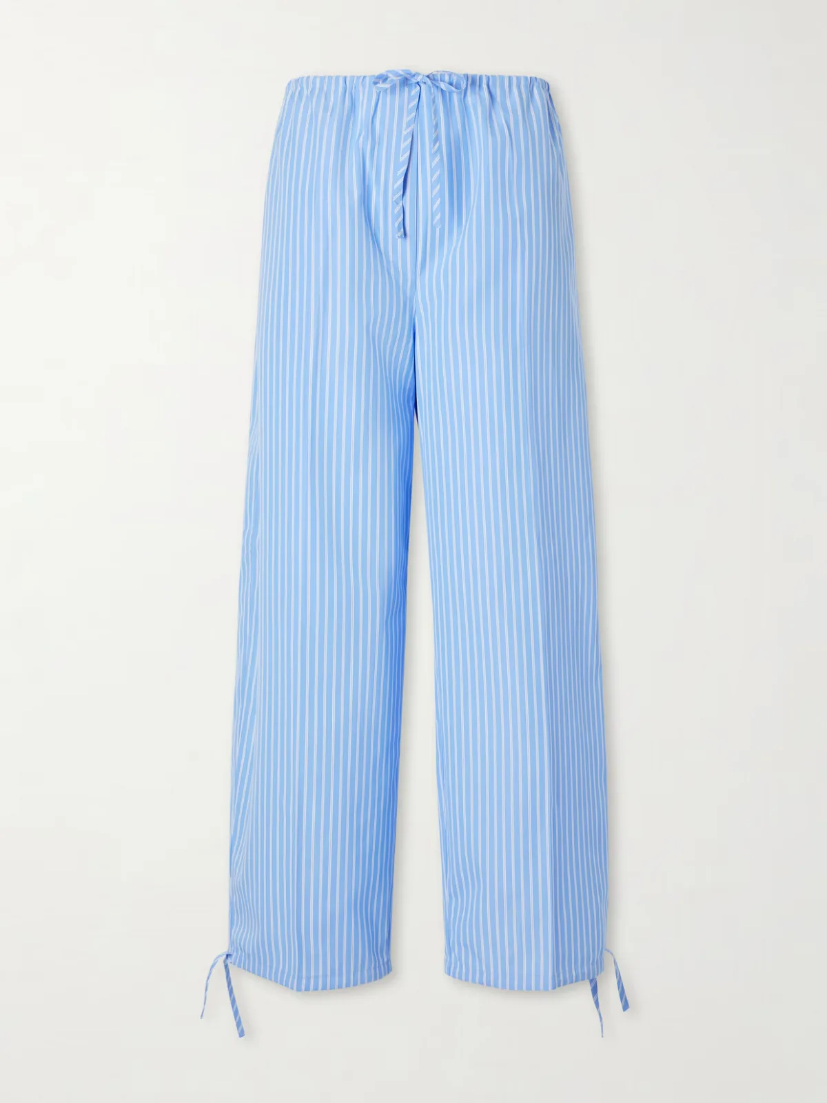 Striped Cotton Wide-Leg Balloon Pants