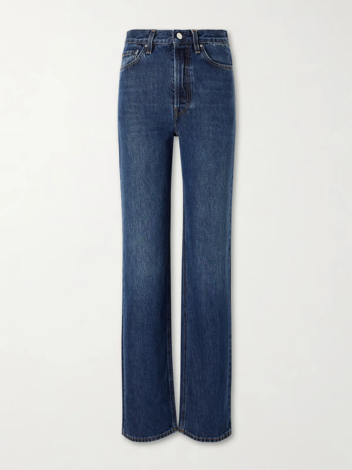Logo-Appliquéd Mid-Rise Straight-Leg Jeans