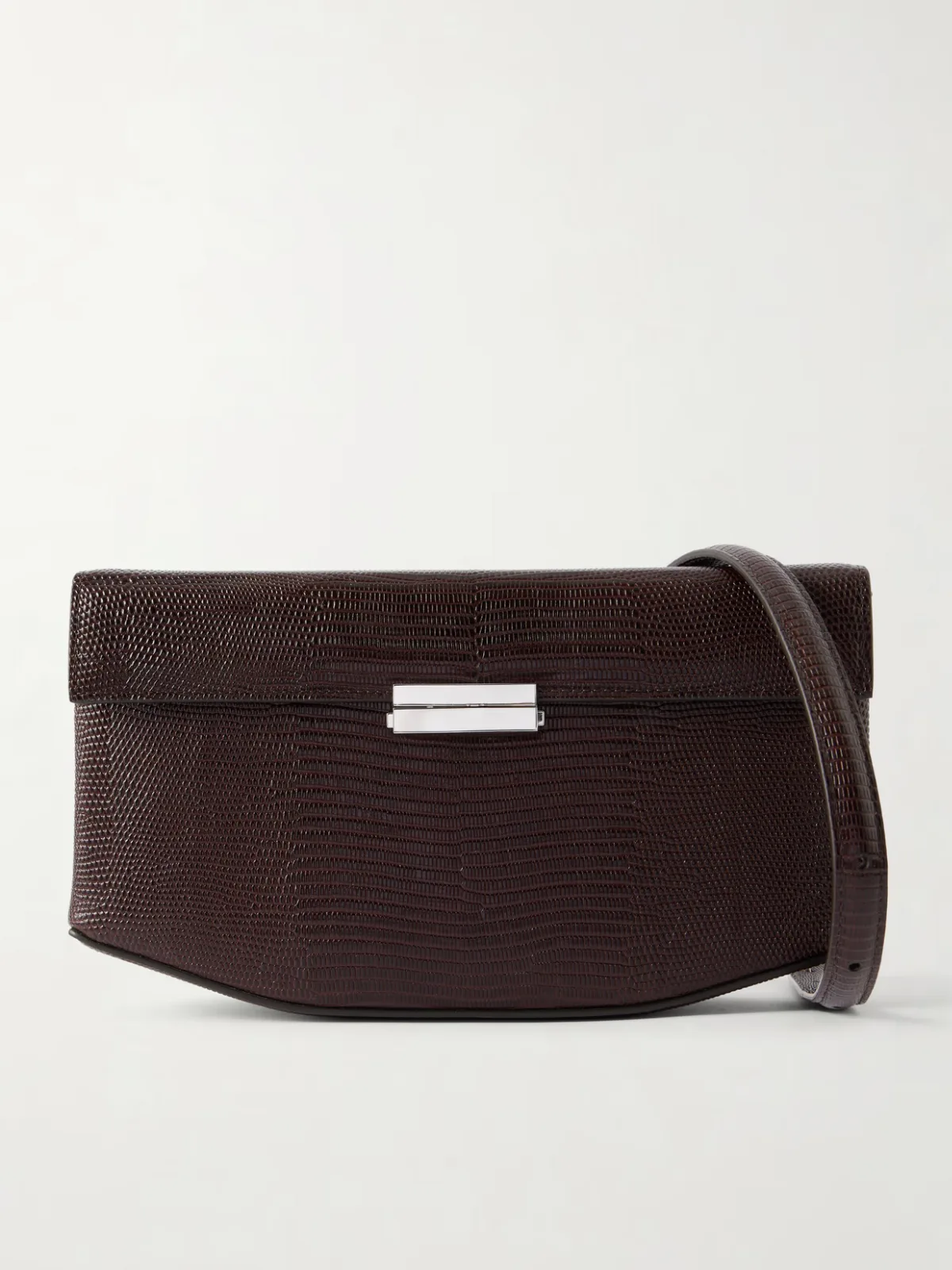 Clip Lizard-Effect Leather Shoulder Bag