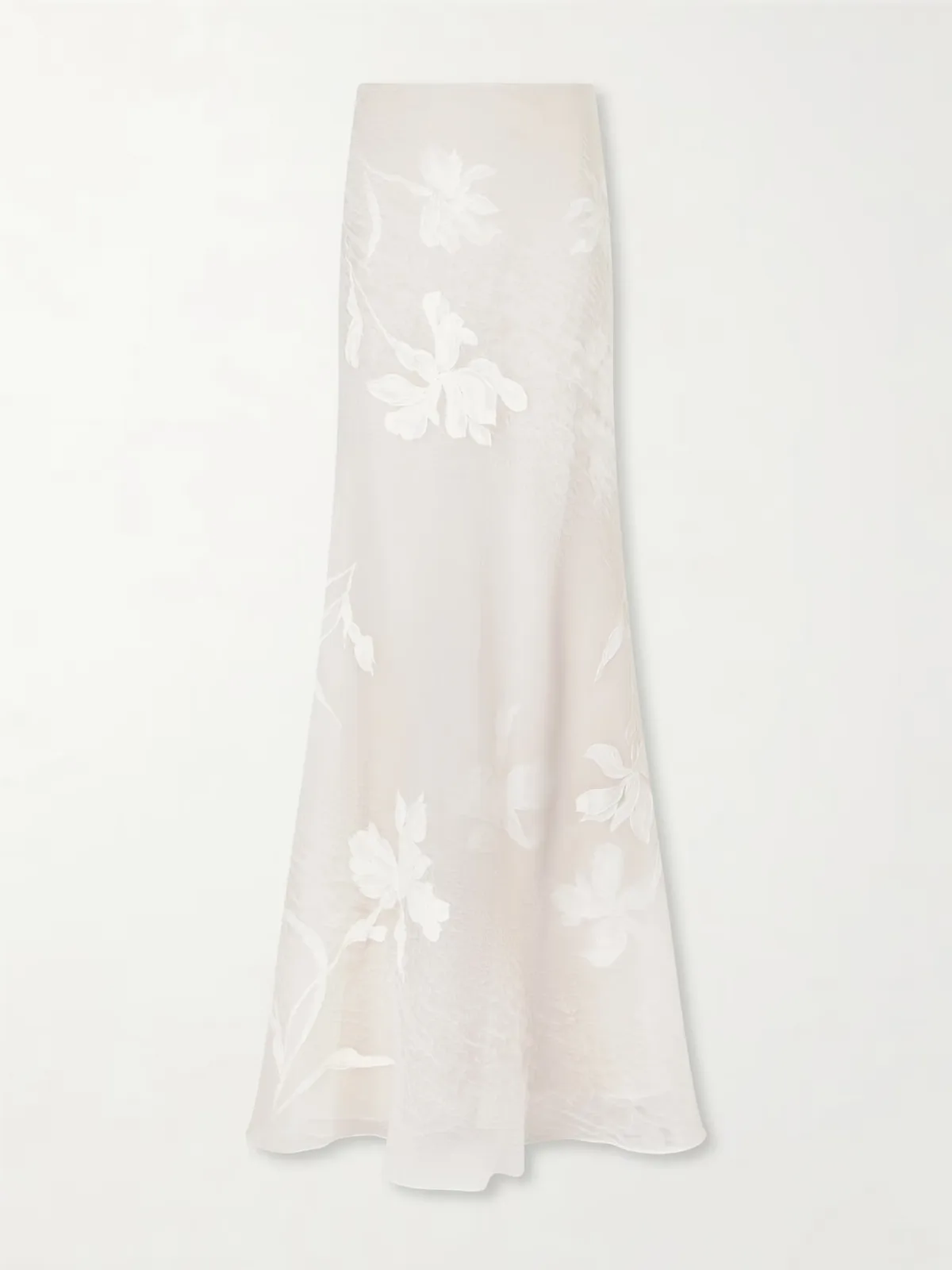 Dean Floral-Embroidered Silk-Blend Organza Maxi Skirt
