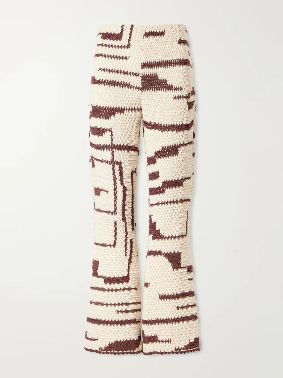 Farah Crocheted Cotton Flared Pants