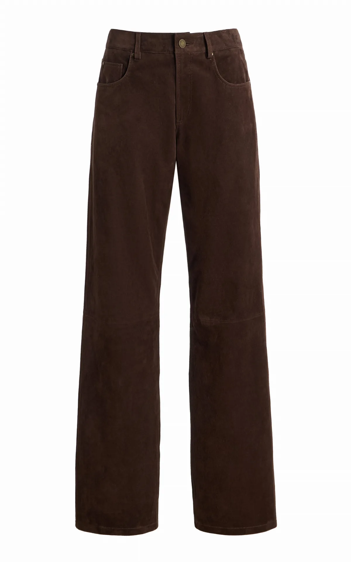 Jean Suede Straight-Leg Pants