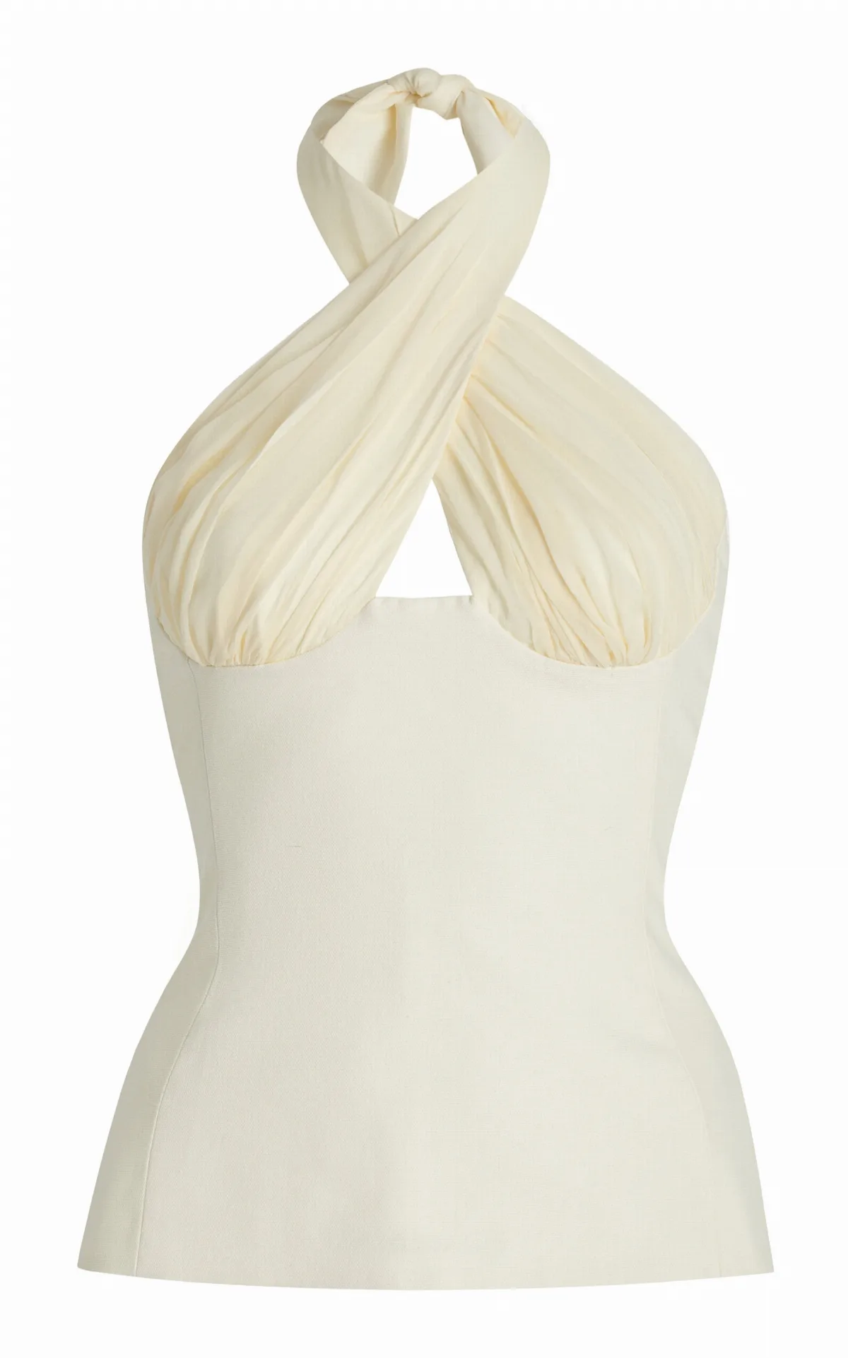 Sculpted Silk Halter Top