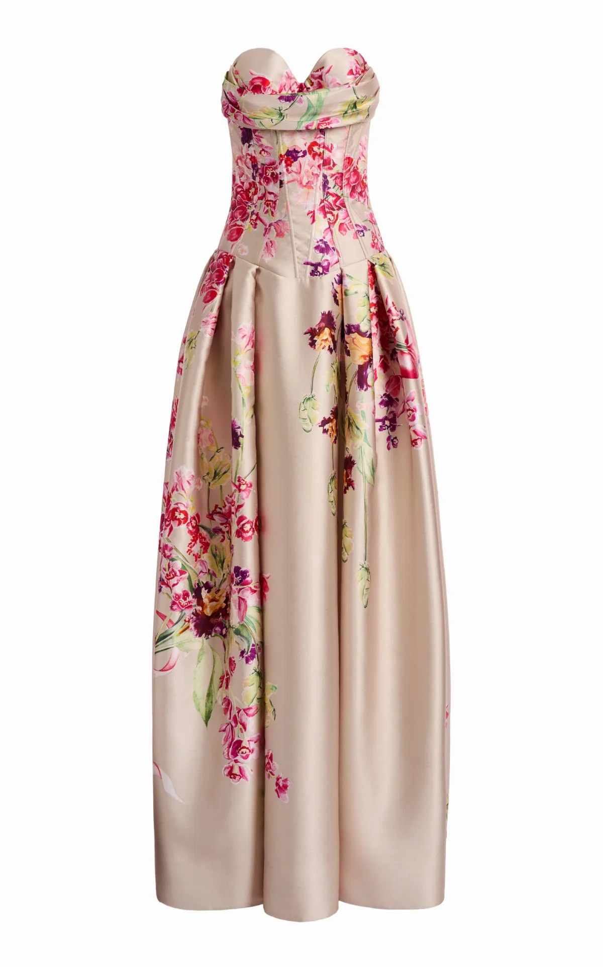 Mikado Bouquet Silk-Blend Maxi Dress