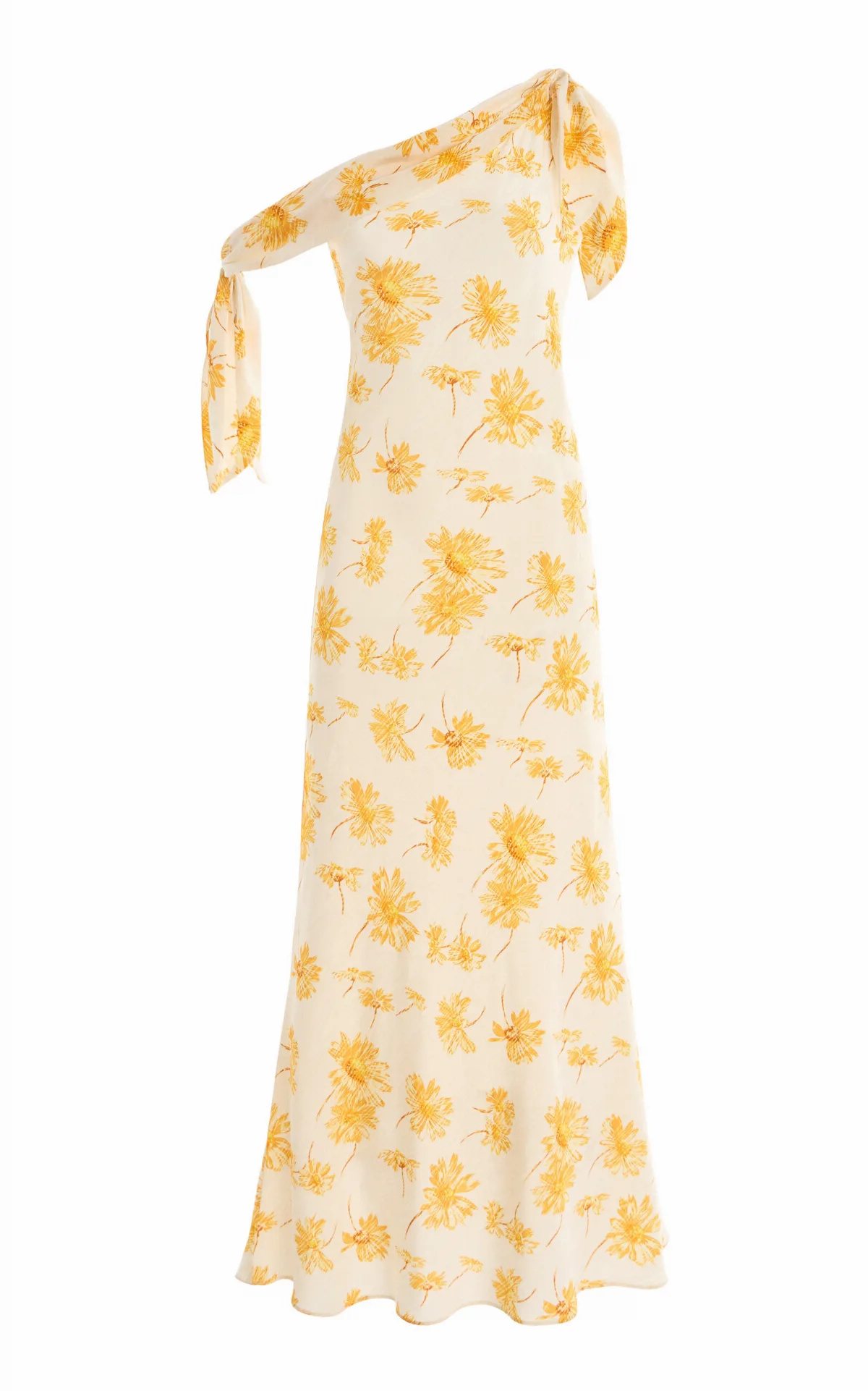 Moiré Daisy Silk-Crepe Midi Dress
