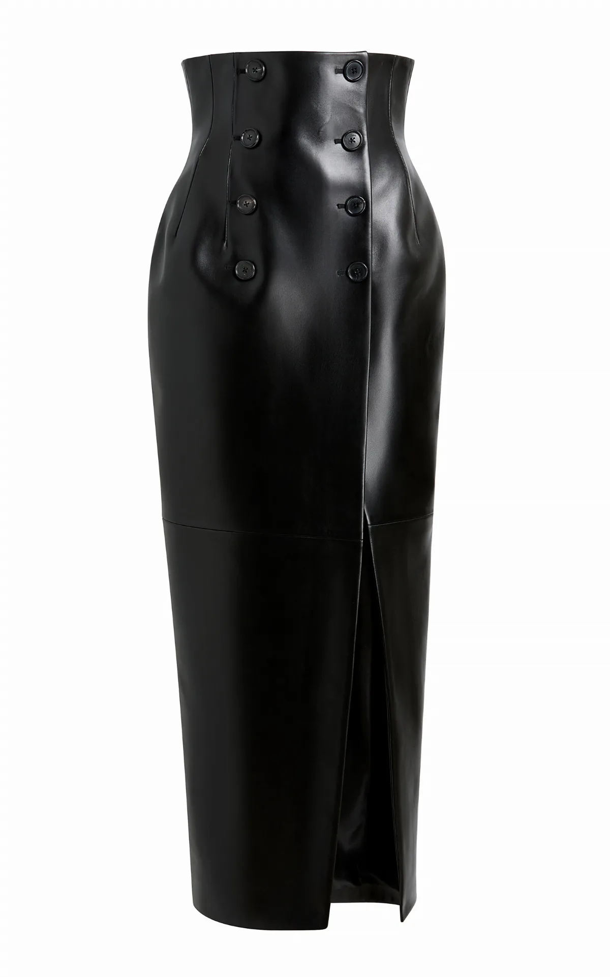 Luiza Highrise Plonge Leather Skirt