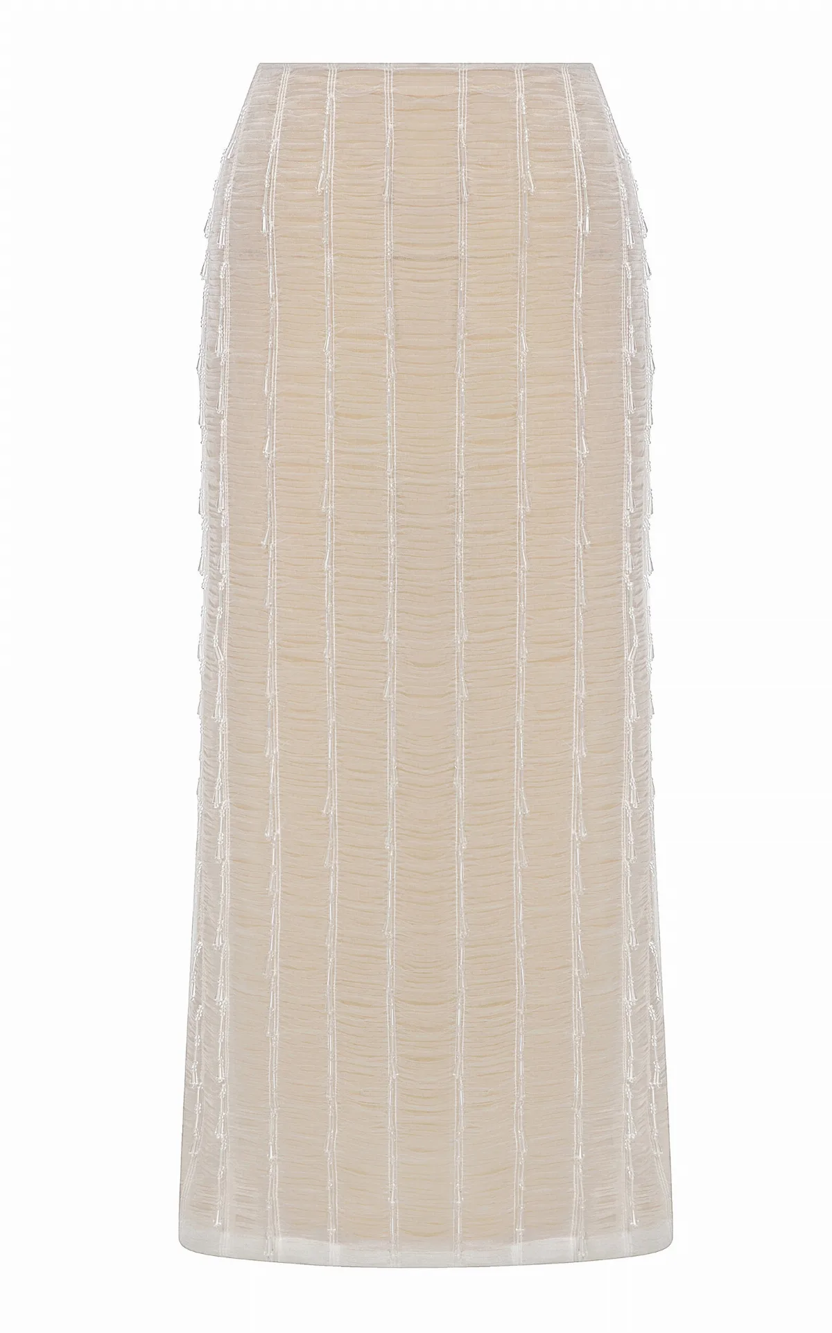 Jolie Hand-Embellished Tulle Midi Skirt