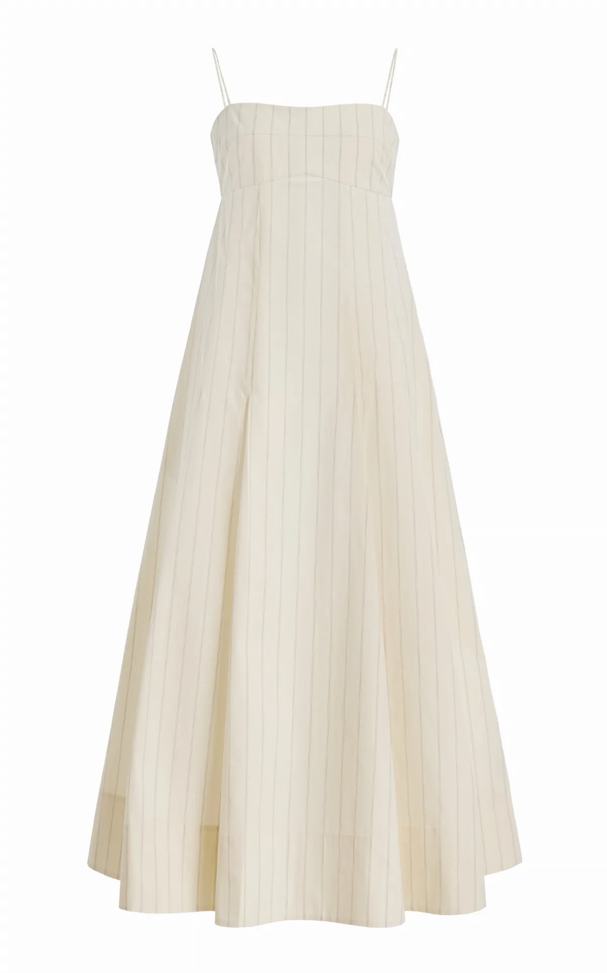 Everyday Pleated Striped Cotton-Blend Midi Dress