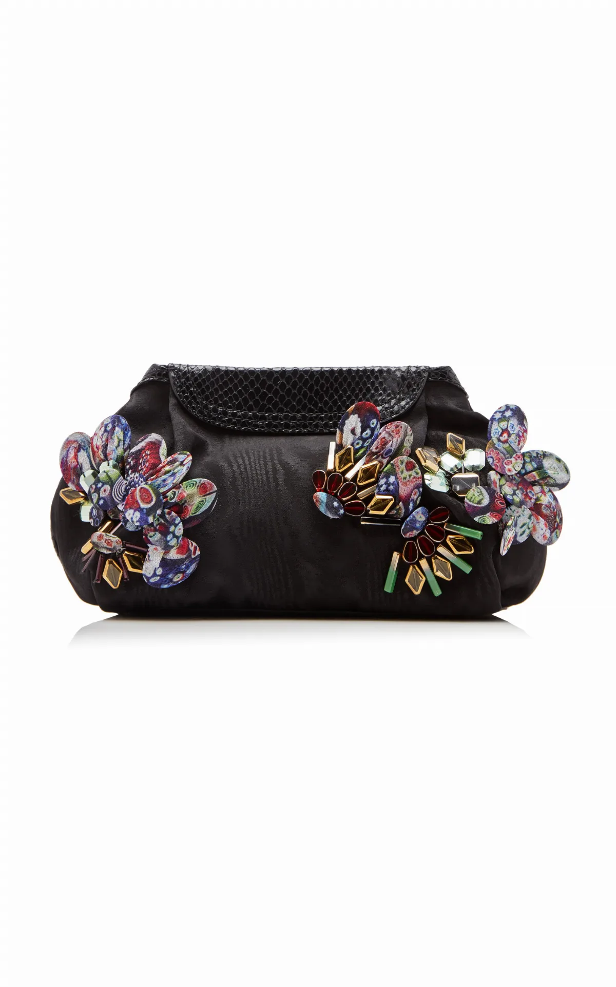 Blossom Embellished Jacquard Clutch