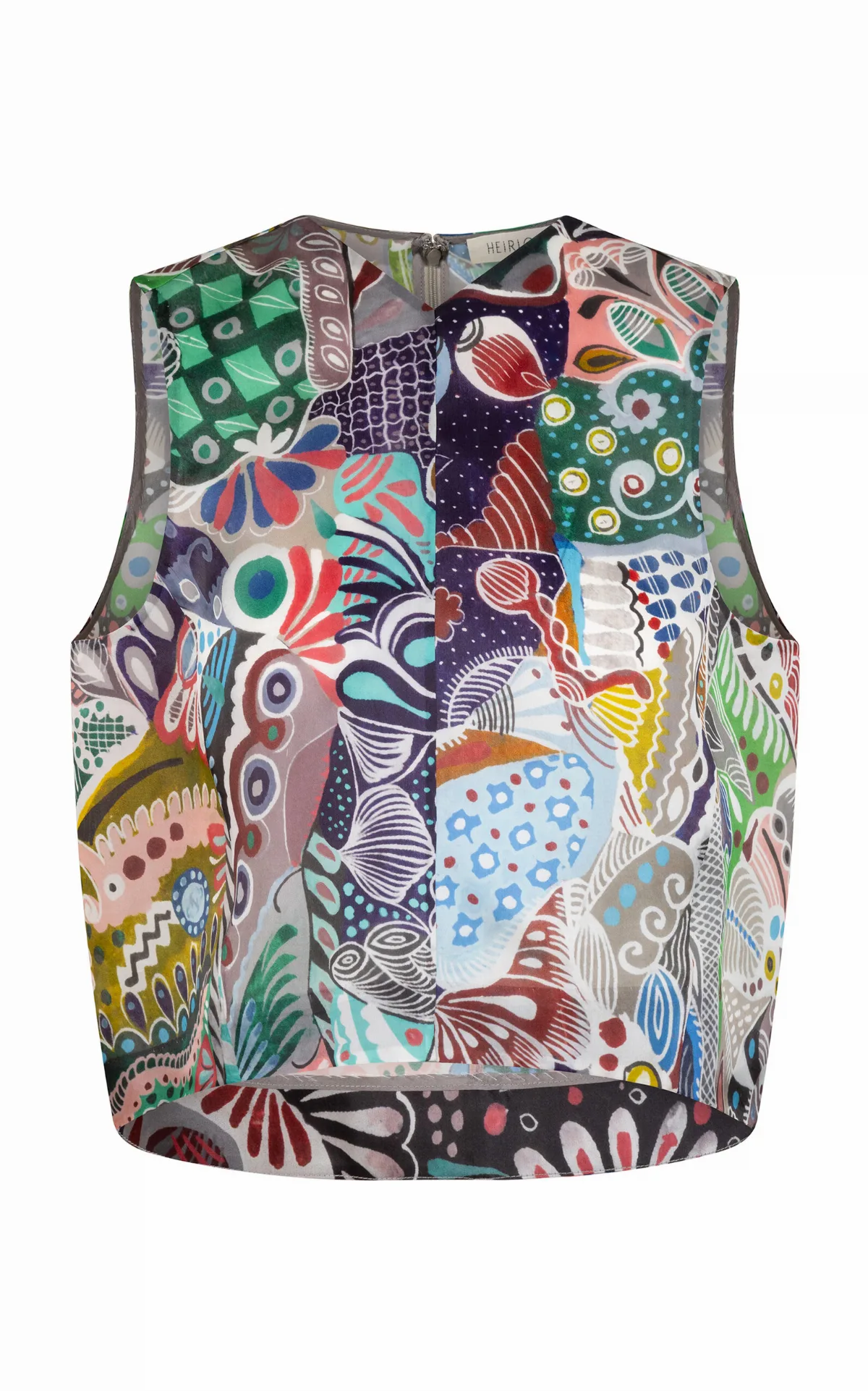 Val Sleeveless Printed Silk Top