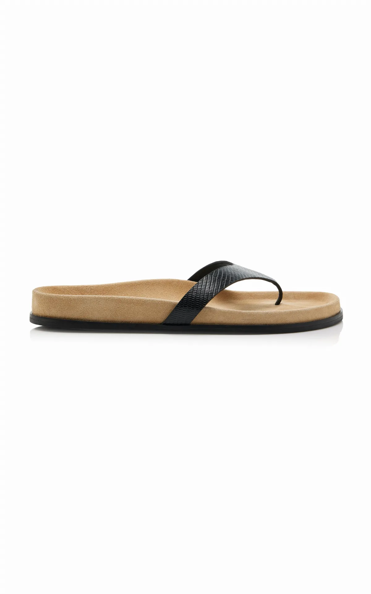 Swift Lizard-Embossed Leather Sandals
