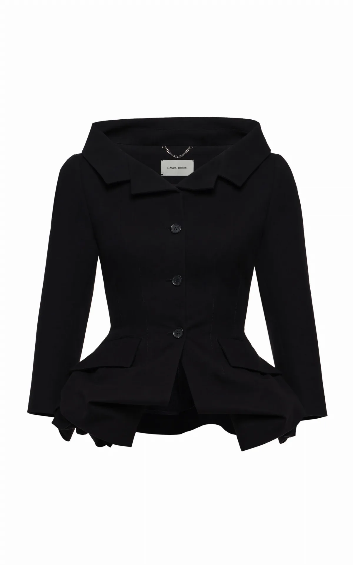 Portrait Neck Cotton Jacket
