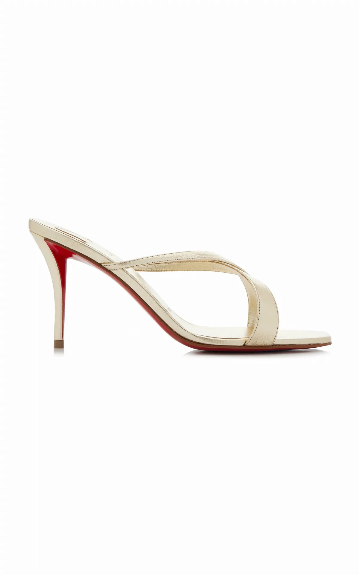Mulazee Cross 80mm Metallic Leather Sandals
