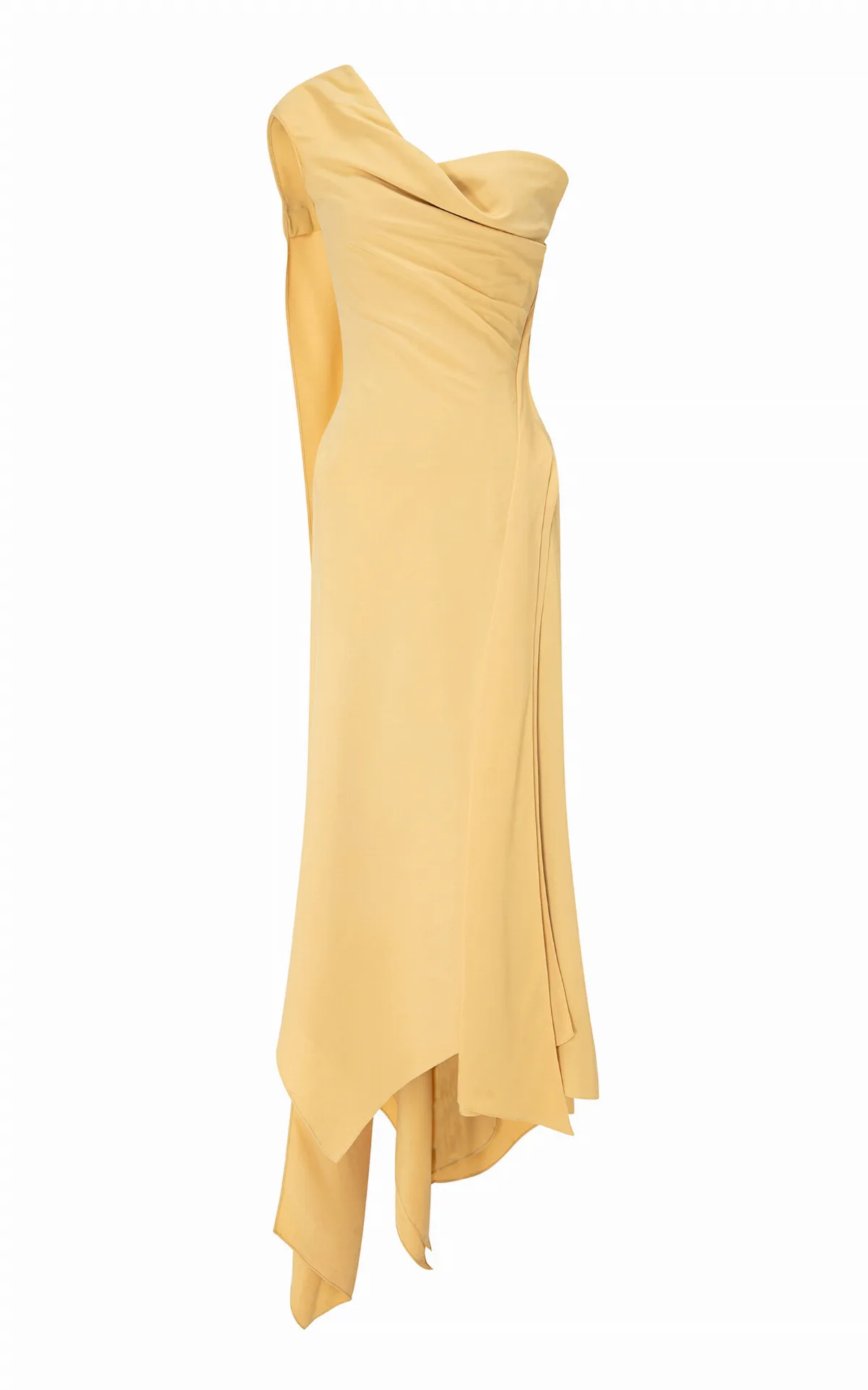 Scarf-Detailed Georgette Midi Dress