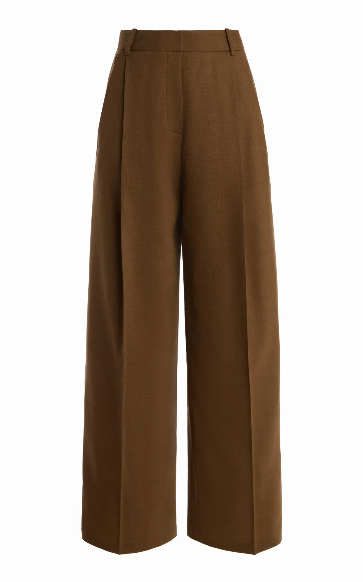 Tailored Wool-Blend Wide-Leg Pants