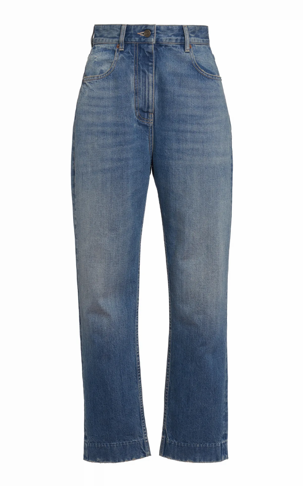 Rigid High-Rise Straight-Leg Cropped Jeans