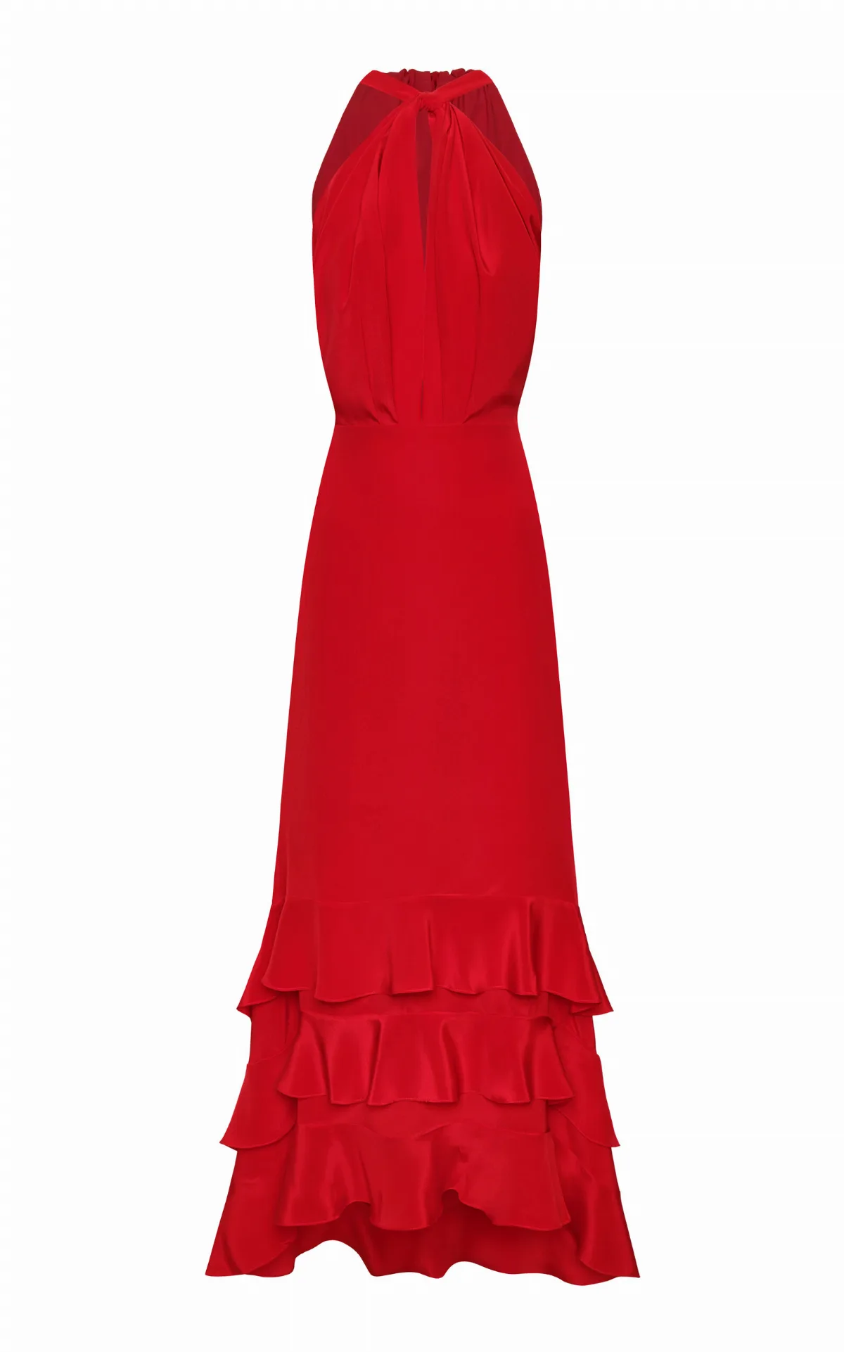 Vino De Palma Halter Silk Crepe De Chine Maxi Dress