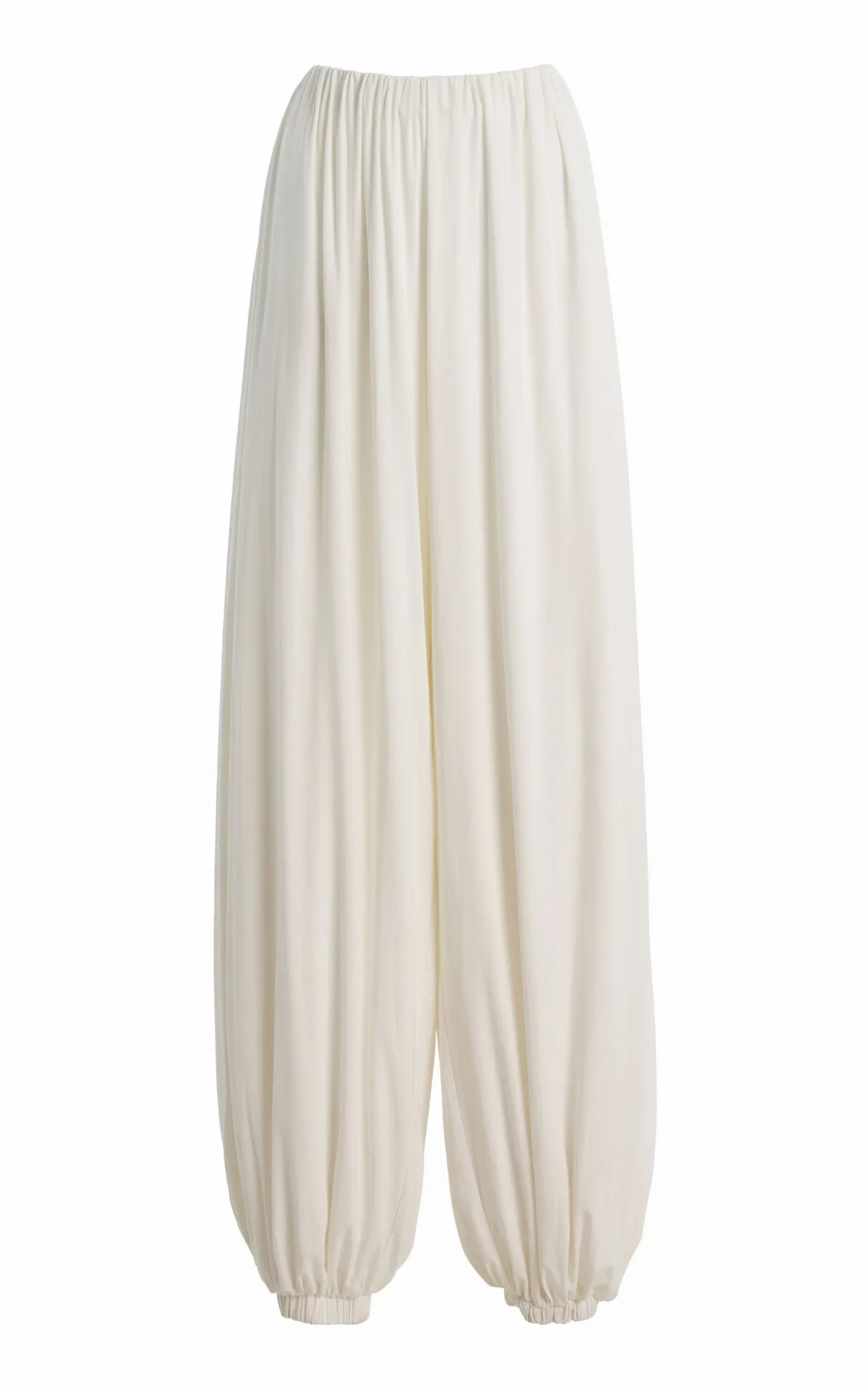 Olive Pleated Wide-Leg Pants