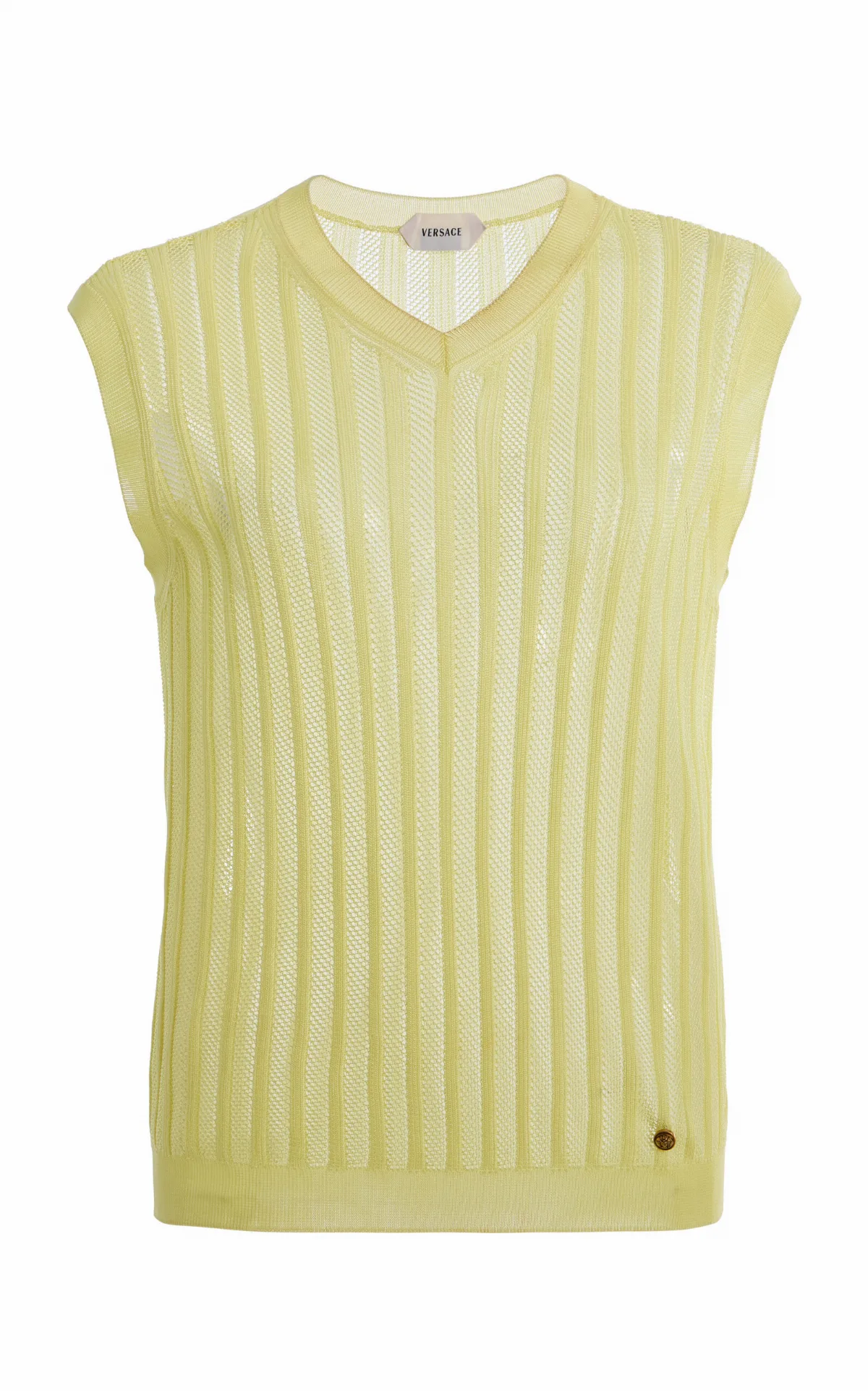Knitted Mesh Ribbed Top