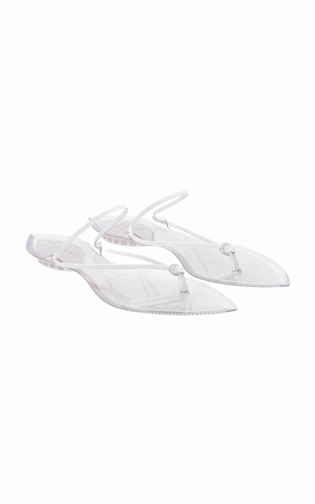 Invisible Thong Leather-Trimmed Sandals