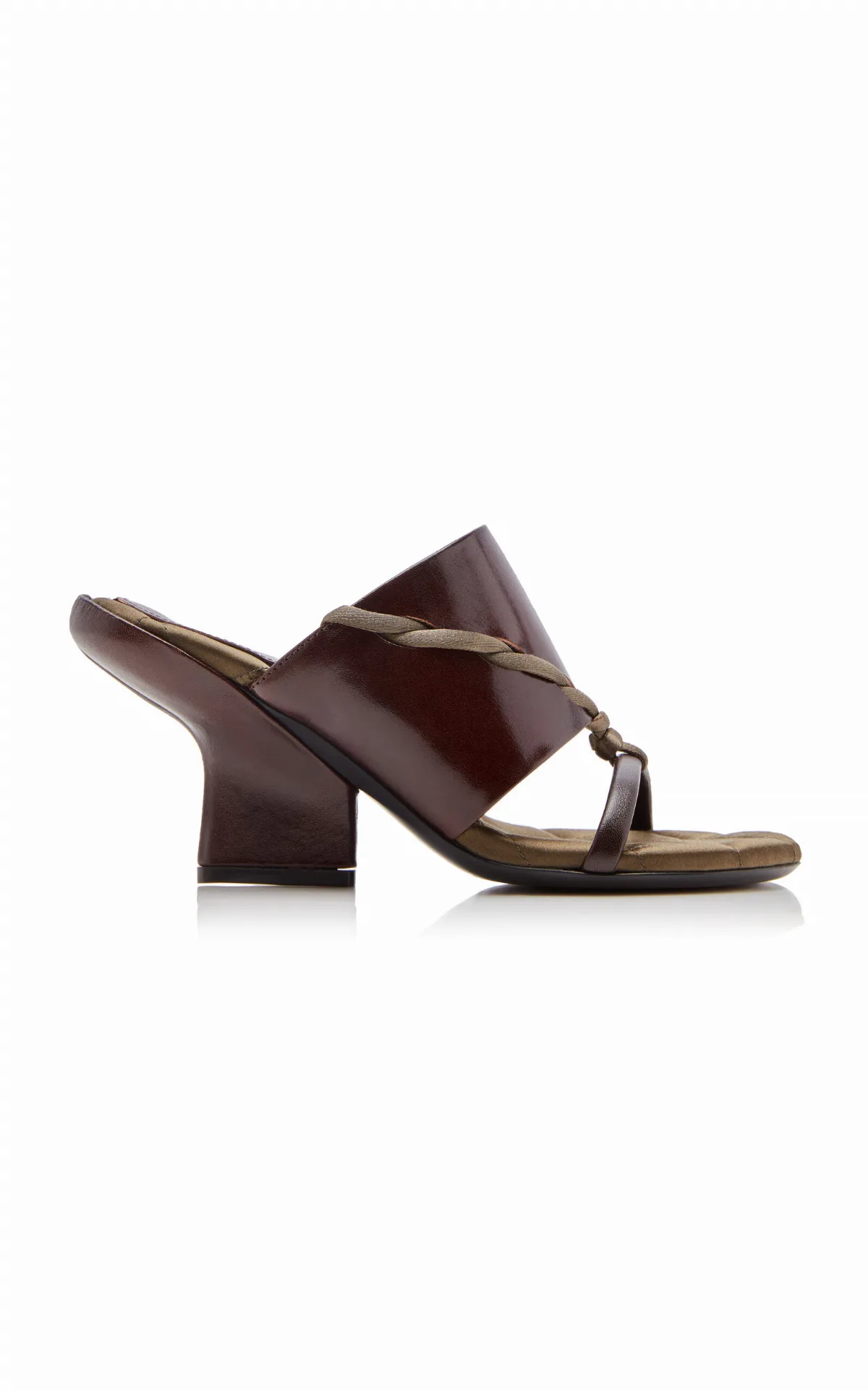 Contrast-Trimmed Leather Mules