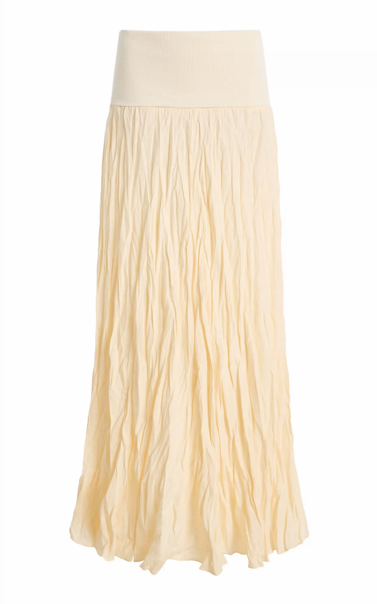 Light and Sound Crimped Linen Maxi Skirt