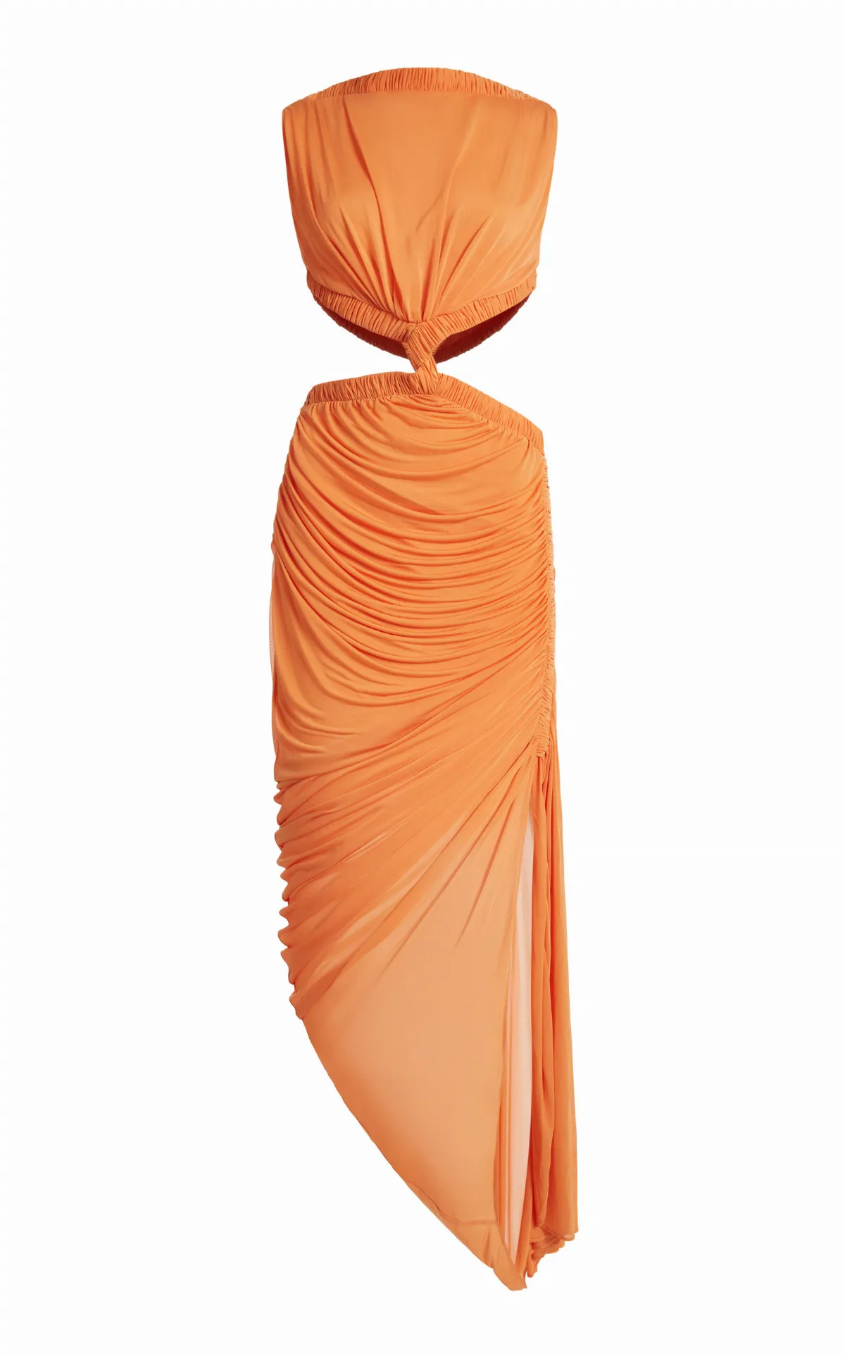 Theia Cutout Ruched Maxi Dress