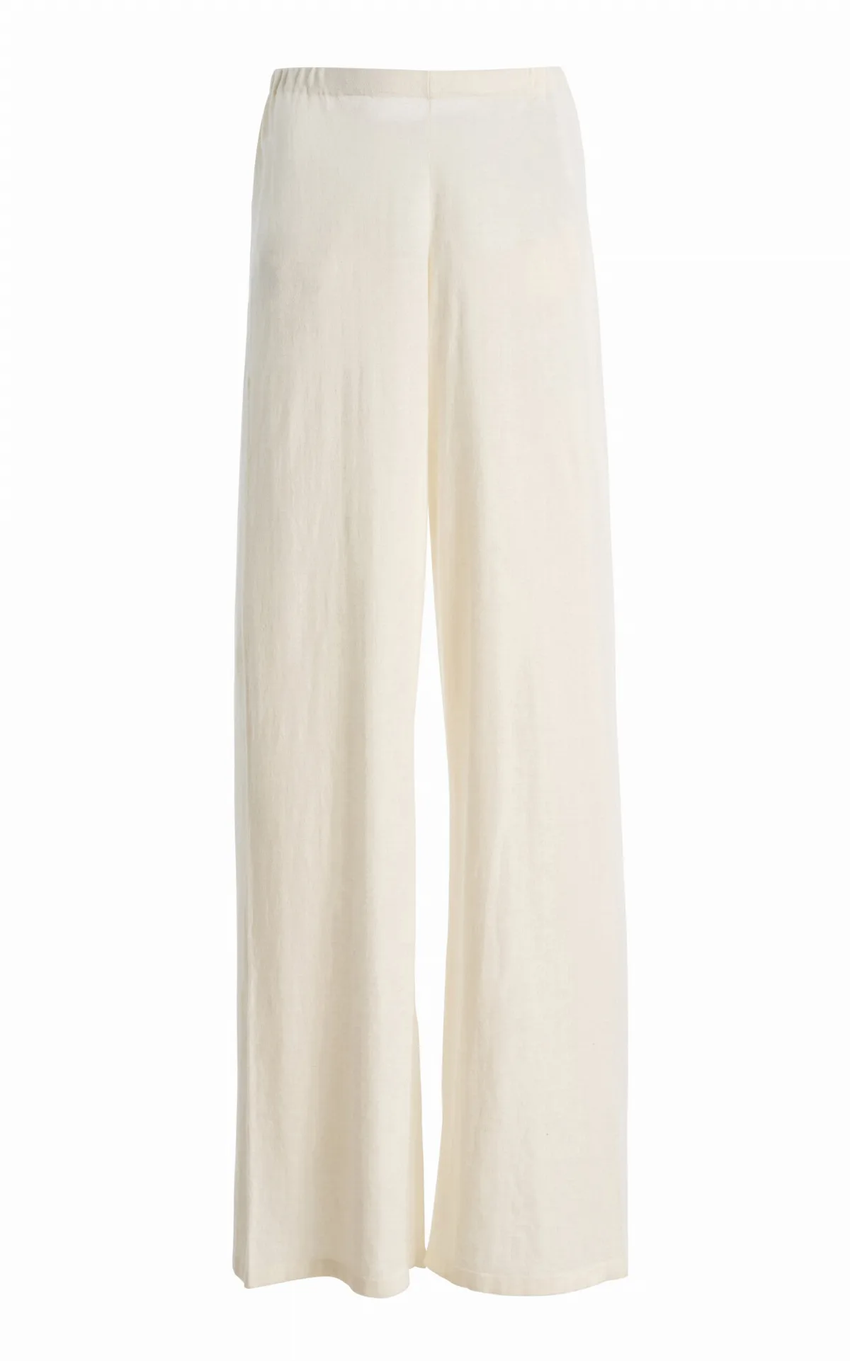 Low-Waist Cotton-Linen Flared Pants