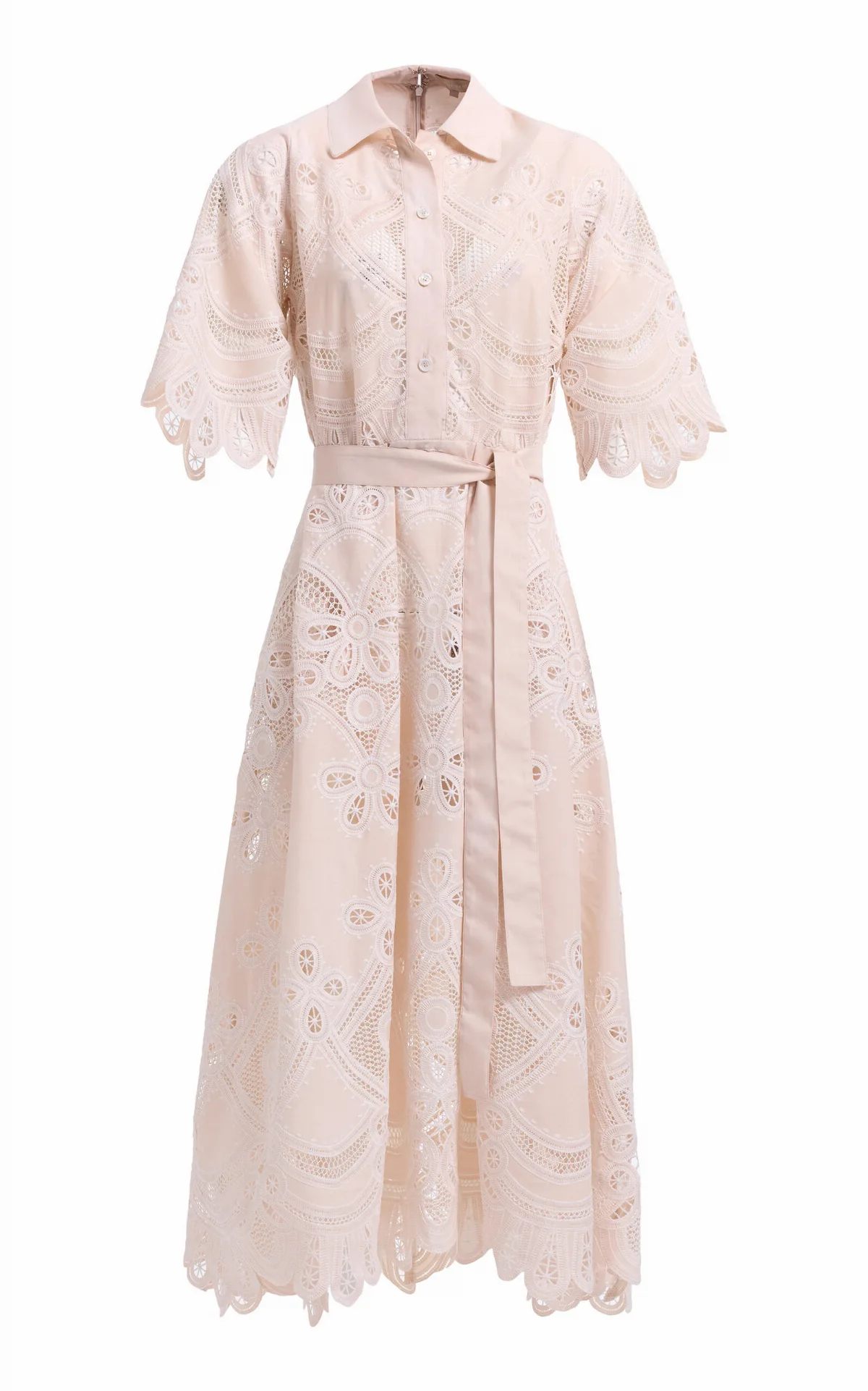 Embroidered Cotton Midi Dress