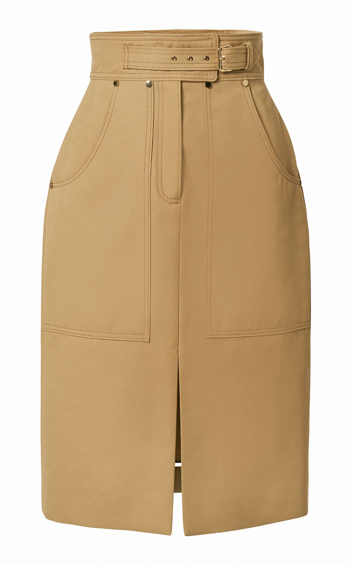 Cotton Midi Pencil Skirt