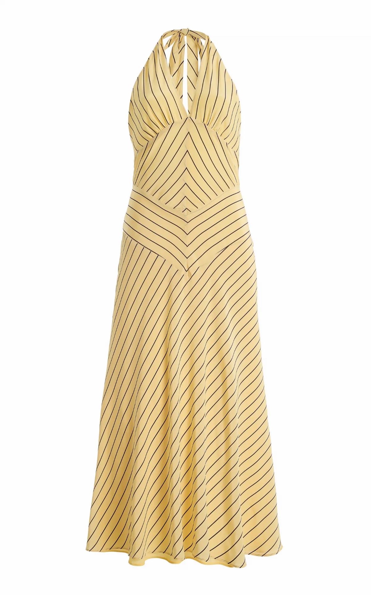 Louise Striped Silk Midi Dress