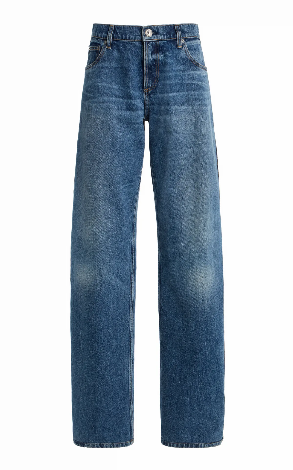 The Lana Pleated Mid-Rise Wide-Leg Jeans