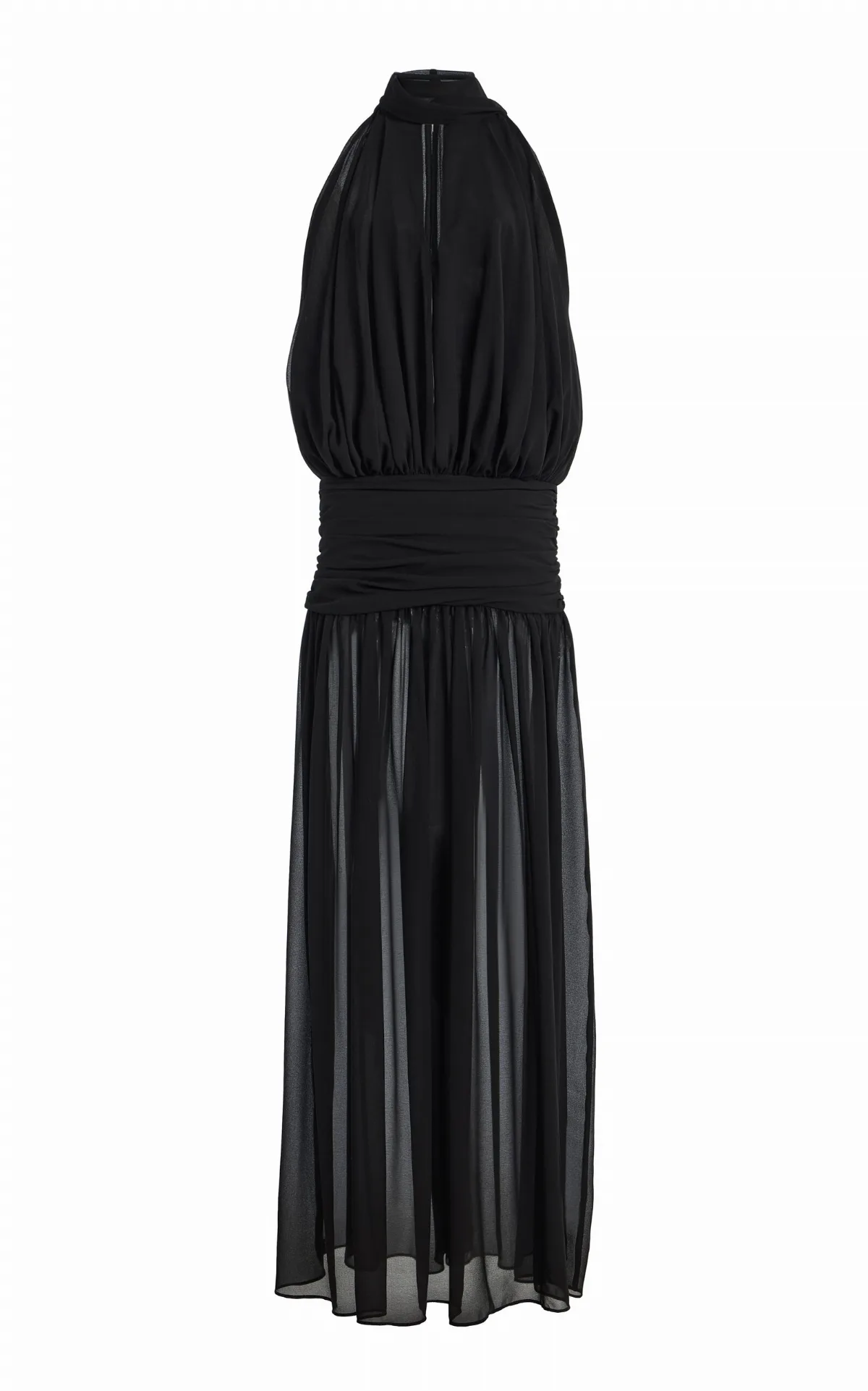 Cruz Crepe Tie-Neck Maxi Dress