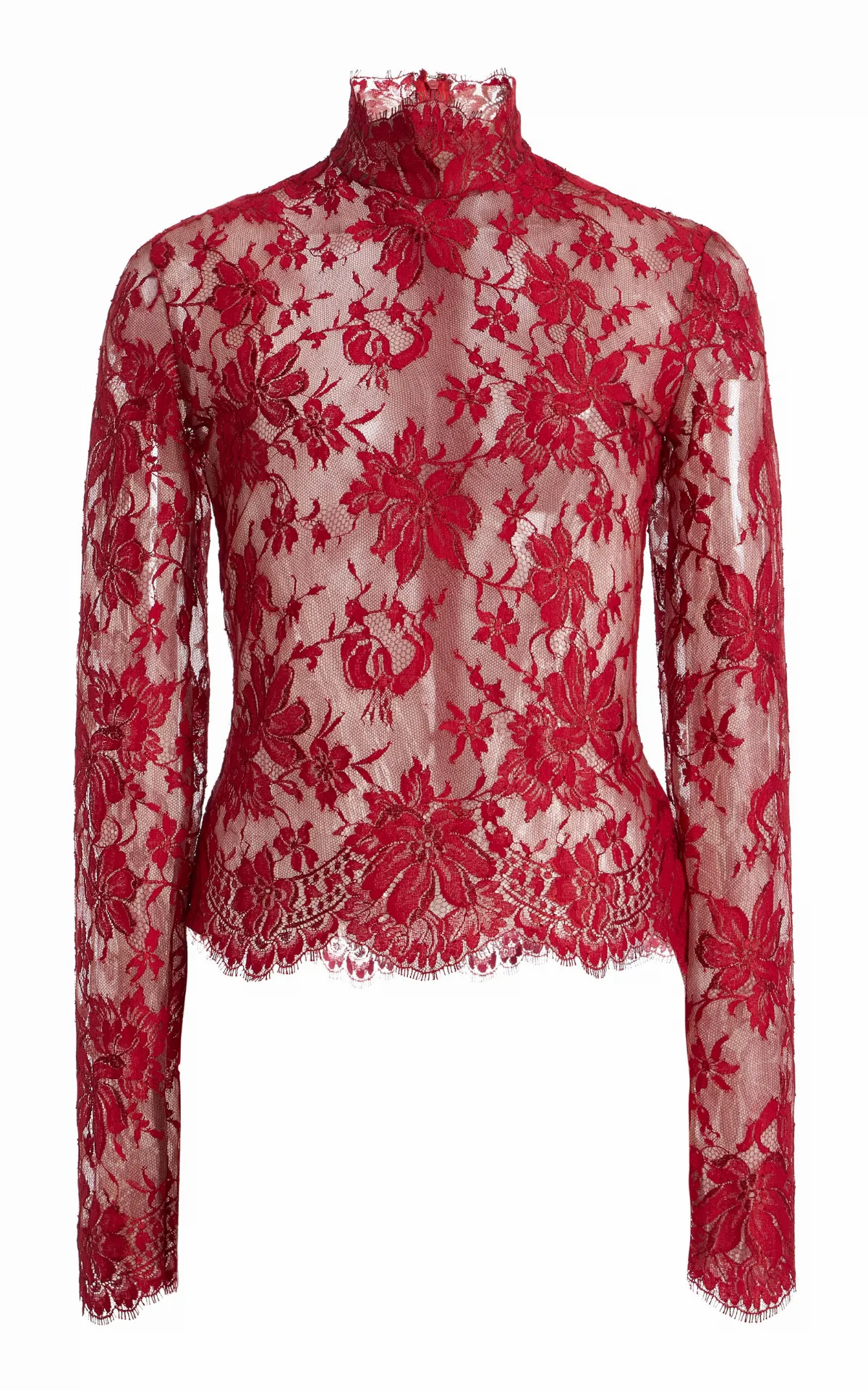 Paulina High Collar Lace Top