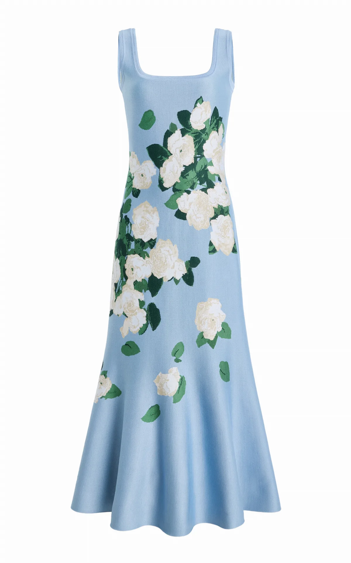 Floral Ruffled Silk-Blend Midi Dress