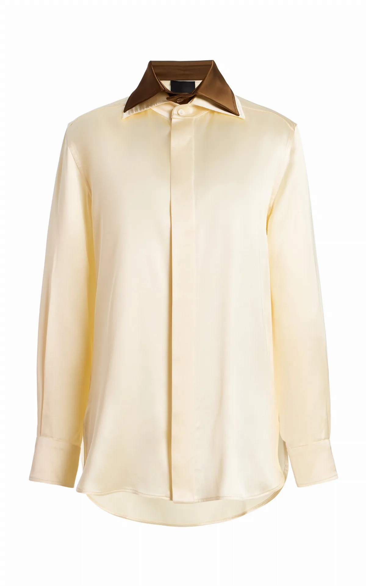 Double-Collar Satin Shirt