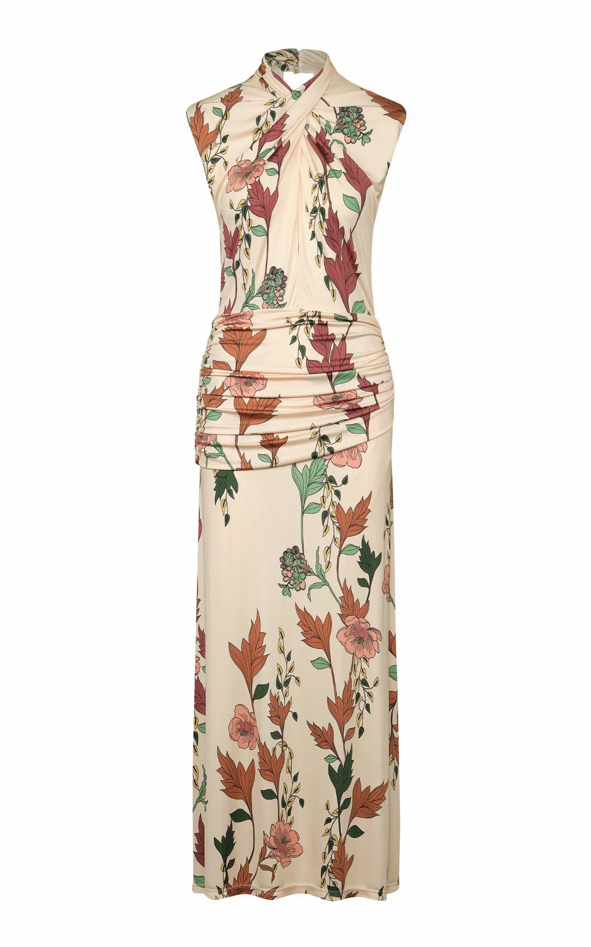 Hibiscus Compass Draped Maxi Dress