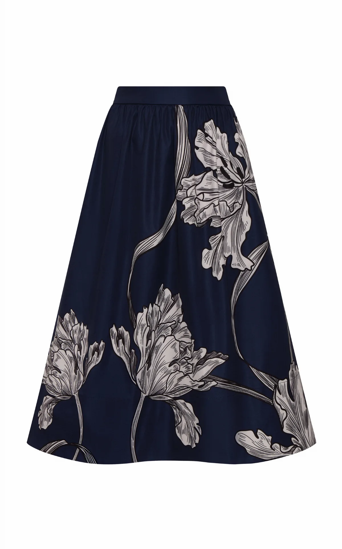 Lo Verdadero Printed Stretch-Cotton Midi Skirt