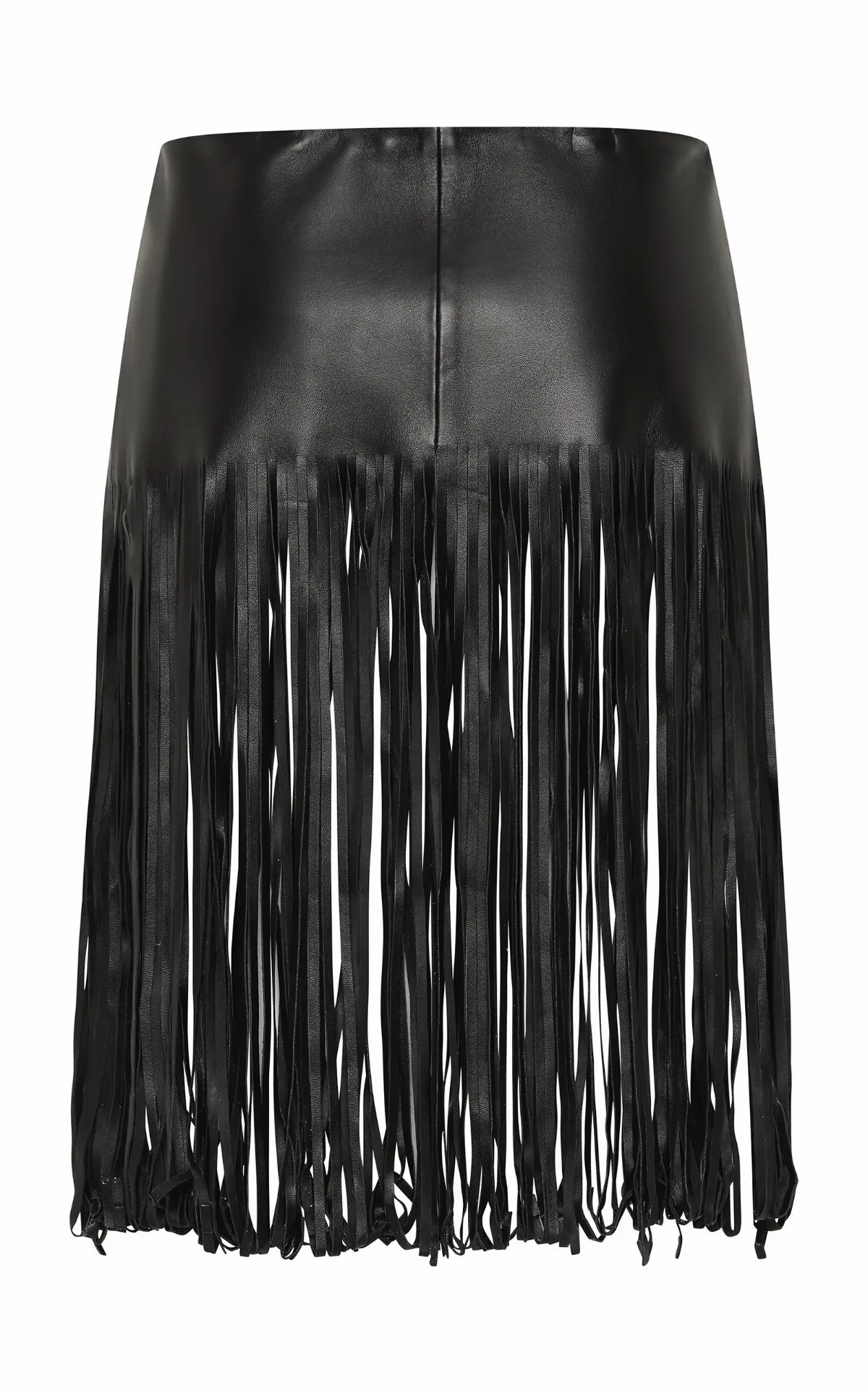 Fringed Leather Belt Skirt