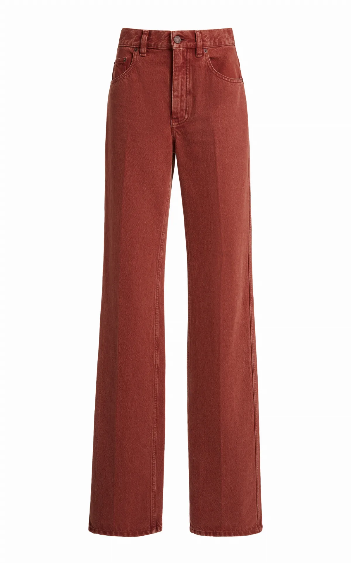 Rigid Garment-Dyed High-Rise Straight-Leg Jean