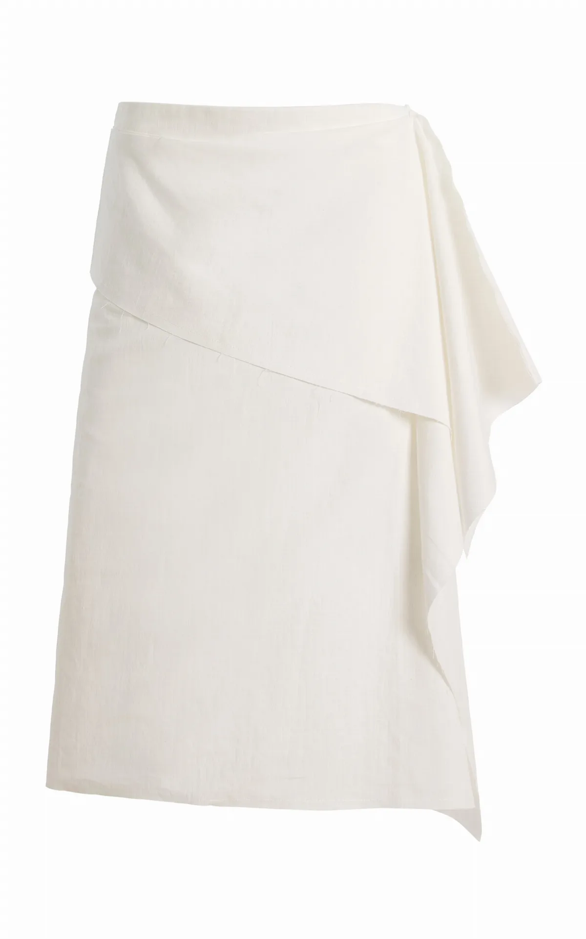 Sutura Draped Linen-Cotton Midi Skirt