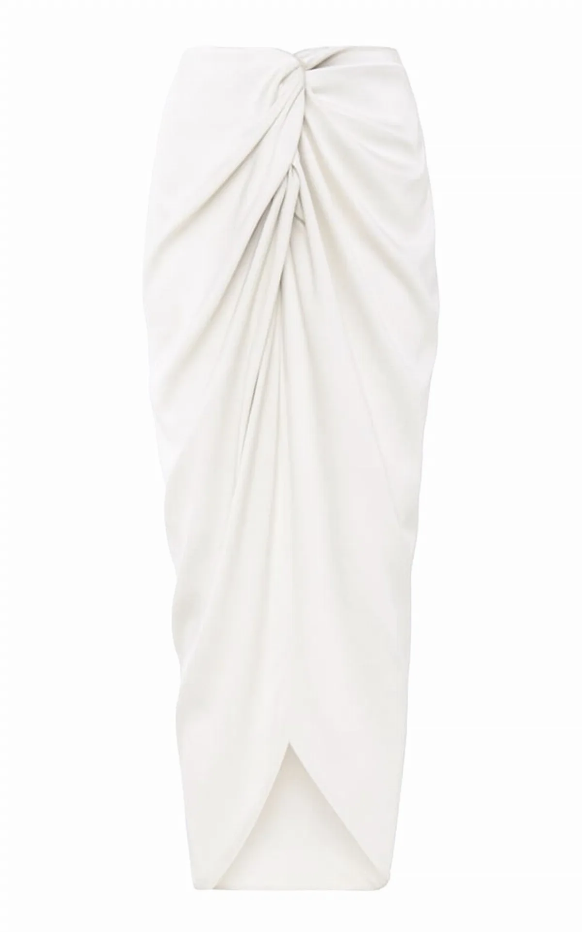 Cairo Twist-Front Cotton-Poplin Midi Skirt