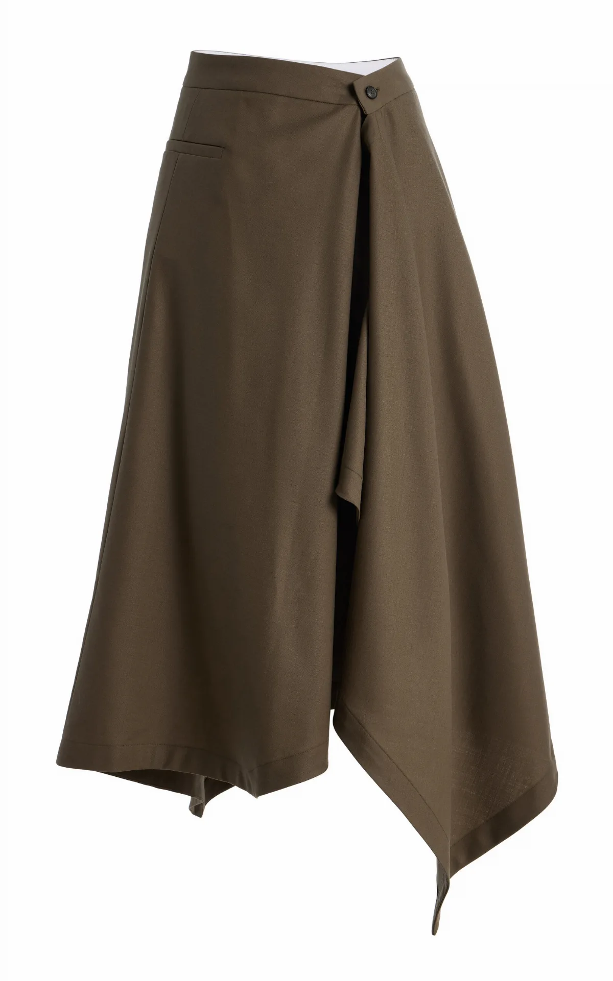 Summer Wool Asymmetric Midi Skirt