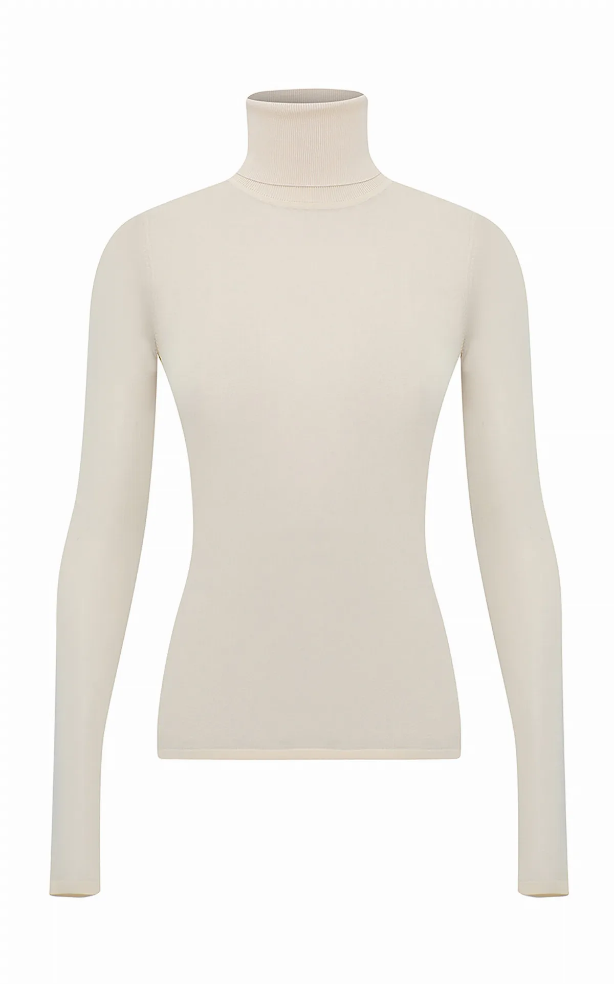 Fine-Knit Turtleneck Top