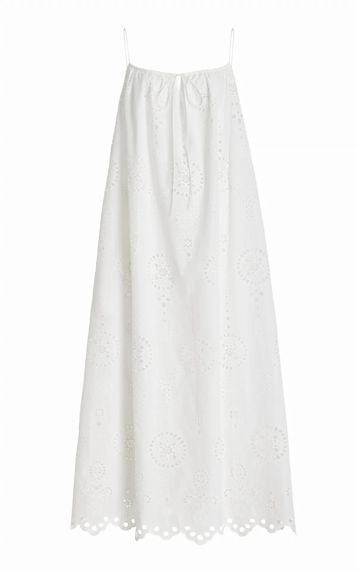 Broderie Cotton Midi Dress