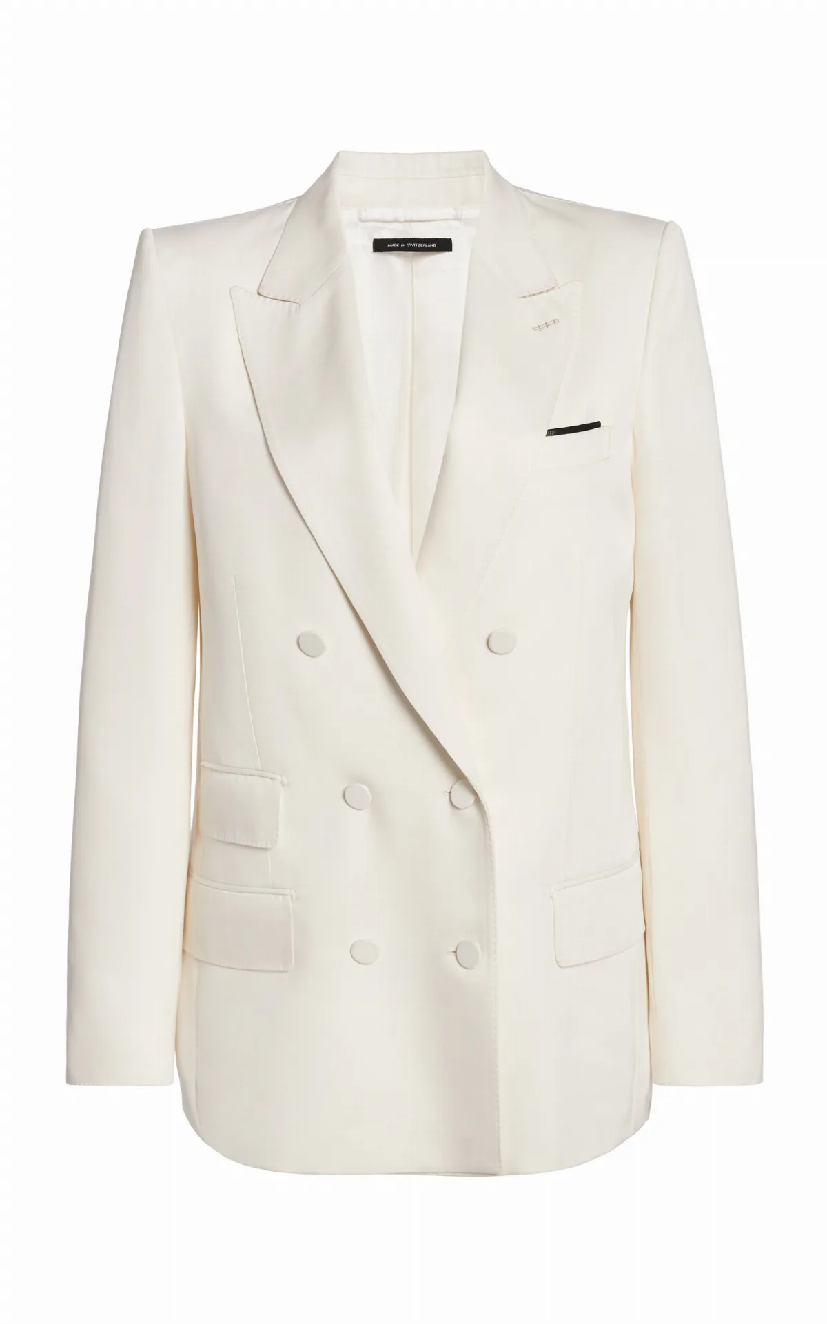 Silk Twill Double-Breasted Blazer