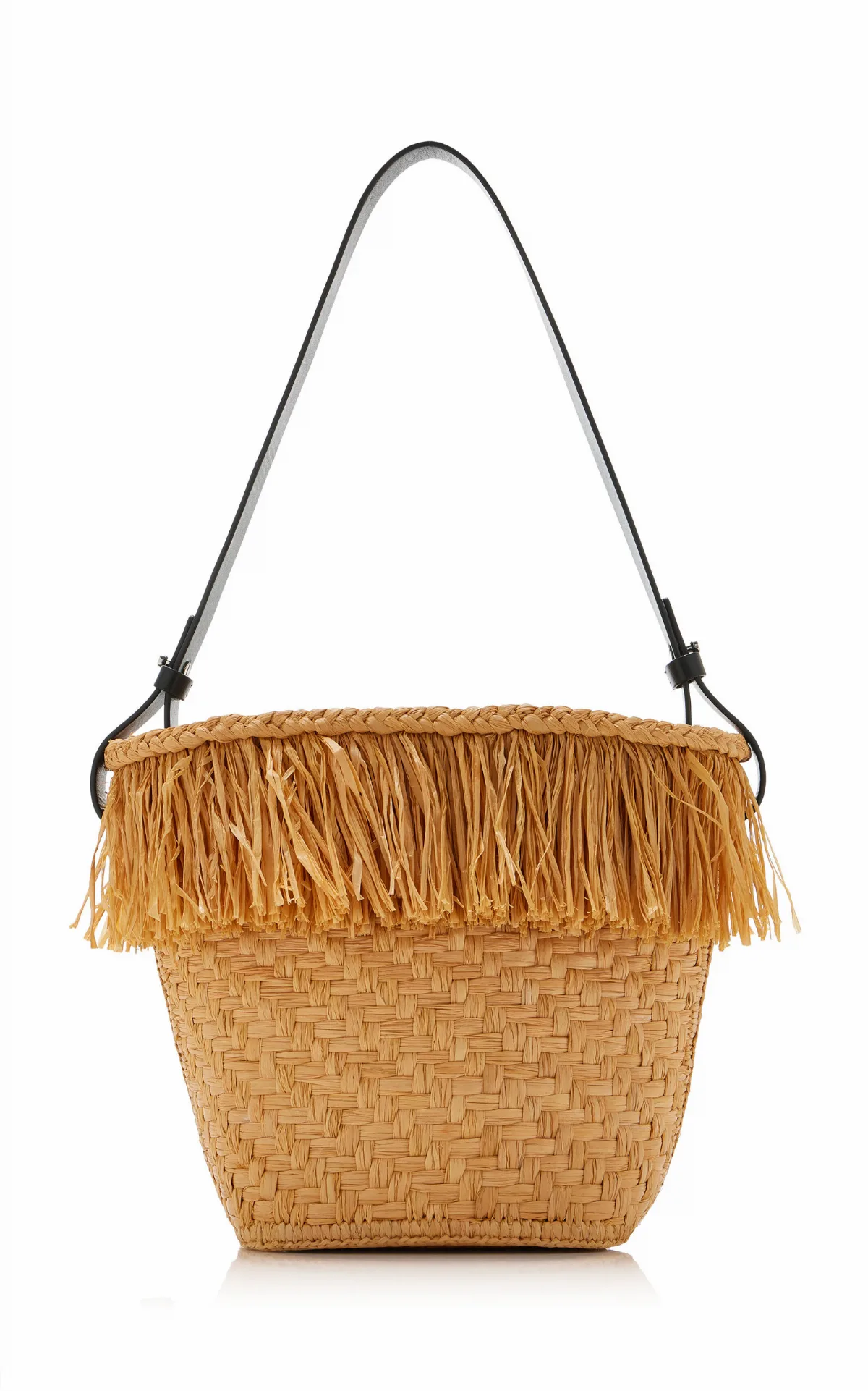 Fringed Raffia Bucket Bag
