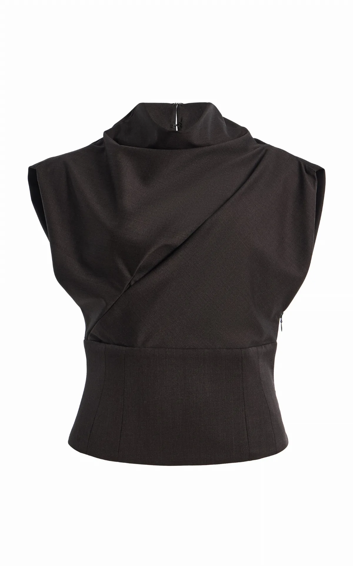 Corset-Waist Wool Top