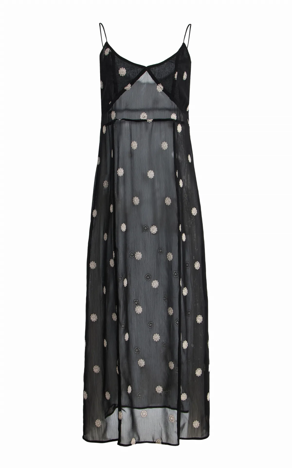Elle Embroidered Chiffon Maxi Dress